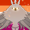 marysue_thesparkle: An image of The Radiance (from the game Hollow Knight) superimposed on the lesbian flag. (dyke radiance!)